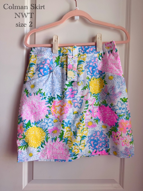 Lilly Pulitzer Dresses & Skirts - Lilly Pulitzer Floral Colman Skirt in Pink, Yellow, Blue, Green